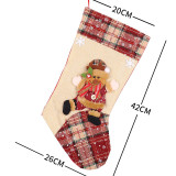 Christmas Cartoon Woven Handwork Santa Claus Gift Socks Bag Christmas Ornament Decoration