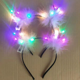 Merry Christmas LED Light Up Feather Sika Deer Headband Christmas Party Decoration