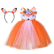 2 PCS Zootopia Fox Nick Funny Costume Halloween Cospaly Carnival Party Tutu Dress With Headband