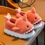 Toddler Kids Cartoon Shark Cotton Home Winter Warm Furry Shoes