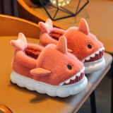 Toddler Kids Cartoon Shark Cotton Home Winter Warm Furry Shoes