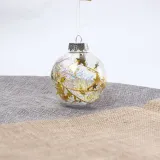 Merry Christmas 3 Pieces 6cm Ribbon Christmas Tree Ornaments Hanging Balls Decoration