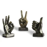 Home OK and Thumbs Up Gesture Ornament Desktop Craft Ornament Figure Statue