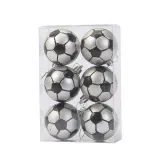 Merry Christmas 6 Pieces 6cm Football Christmas Tree Ornaments Hanging Balls Decoration
