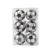 Merry Christmas 6 Pieces 6cm Football Christmas Tree Ornaments Hanging Balls Decoration