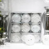 Merry Christmas 9 Pieces Flower Painted Christmas Tree Ornaments Hanging Balls Decoration