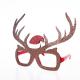 Merry Christmas Elk Antlers Xmas Glasses Frames Christmas Gift Decoration
