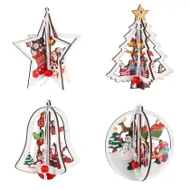 Merry Christmas Hollow Out Christmas Ball and Jingle Bell Ornament Christmas Tree Decoration