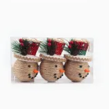 Merry Christmas 6 Pieces 6cm Plaid Christmas Tree Ornaments Hanging Balls Decoration