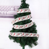 Merry Christmas Linen Satin Ribbon Christmas Tree Christmas Party Decorati