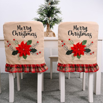 Merry Christmas Flower Embroidery Handwork Woven Chair Christmas Home Decor