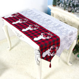 Christmas Plaids Reindeer Snowman Dining Table Runner Christmas Home Decor