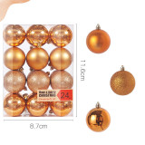 Merry Christmas 24 Pieces 4cm Christmas Tree Ornaments Hanging Balls Decoration
