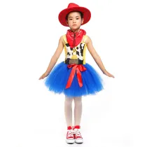 Cowboy Toy Story Halloween Cospaly Carnival Party Kids Princess Ballet Tutu Dress Costume Woody Dress