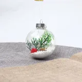 Merry Christmas 3 Pieces 6cm Ribbon Christmas Tree Ornaments Hanging Balls Decoration