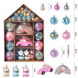 Merry Christmas 70 Pieces House Shaped Candy and Santa Claus Christmas Tree Ornaments Hanging Balls Decoration