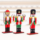 Christmas 3 Pieces Wooden Walnut Soldier Christmas Home Ornament Decoration