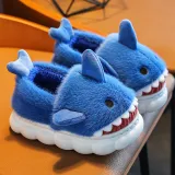 Toddler Kids Cartoon Shark Cotton Home Winter Warm Furry Shoes