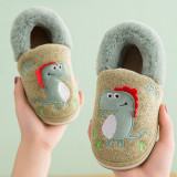 Toddler Kids Unisex Cartoon Animals Dinosaurs Cotton Plush Winter Shoes Home Slipper