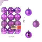 Merry Christmas 24 Pieces 6cm Matte Christmas Tree Ornaments Hanging Balls Decoration