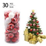 Merry Christmas 30 Pieces 6cm Red Painted Christmas Hanging Ornaments Balls Decoration