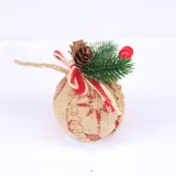 Merry Christmas 6 Pieces 6cm Plaid Christmas Tree Ornaments Hanging Balls Decoration