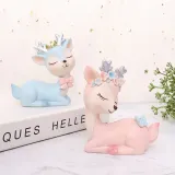 Home Ornament 2 Pieces Couple Lamb Desktop Craft Ornament Figure Statue
