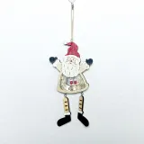 Christmas LED Light Up Painted Santa Claus and Snowman Christmas Ornament Decoration