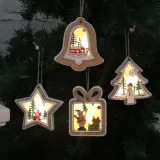 Christmas LED Light Up Christmas Tree and Bell Ornament Decoration