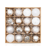 Merry Christmas 16 Pieces 8cm Snowflake and HOHO Painted Christmas Tree Ornaments Hanging Balls Decoration