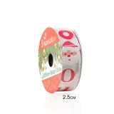 Merry Christmas Santa Claus Streamer Gift Wrapping Satin Ribbon Christmas Party Decoration