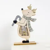 Christmas LED Light Up Painted Stand Snowman with Scarf Christmas Home Ornament Decoration