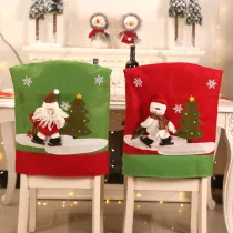 Christmas Dining Decor Santa Claus Home Woven Chair Covers Christmas Decor