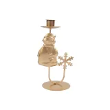Christmas Metal Santa Claus and Bowknot Candlestick Christmas Home Ornament Decoration