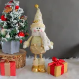Christmas Golden Santa Claus and Snowman Christmas Decoration Ornament