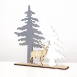 Christmas Tree and Reindeer Handmade Wooden Crafts Plate Christmas Home Ornament Decoration
