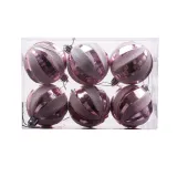 Merry Christmas 6 Pieces 6cm Matte and Frosted Christmas Balls Home Party Decoration