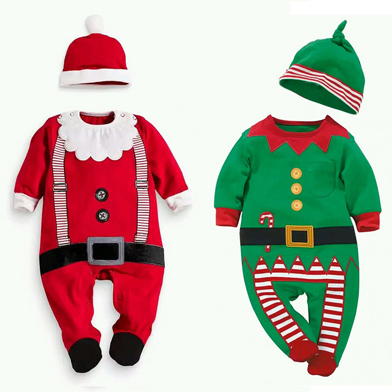 Cute Lovely Winter Red Green Christmas Cosplay Toddler Jumpsuit