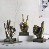 Home OK and Thumbs Up Gesture Ornament Desktop Craft Ornament Figure Statue