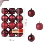 Merry Christmas 24 Pieces 6cm Matte Christmas Tree Ornaments Hanging Balls Decoration