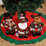 Christmas Handmade Cotton Linen Santa Claus and Deer Dolls Christmas Ornament