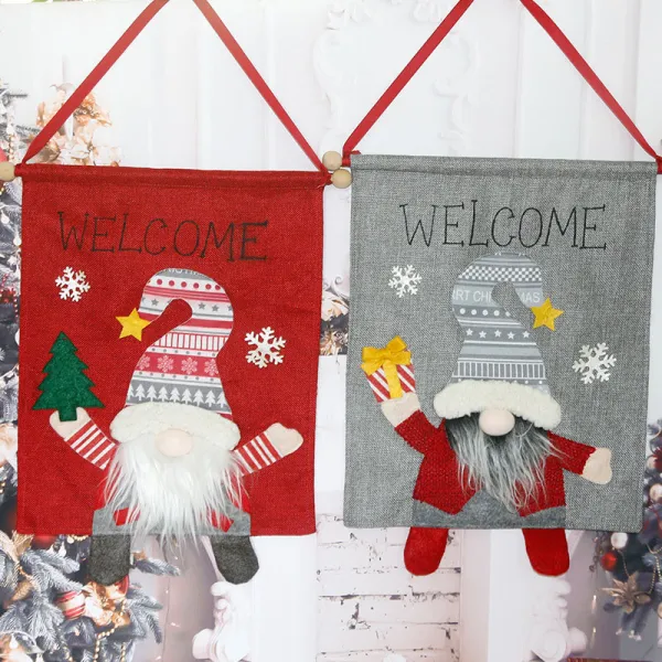 Christmas Gnome Hanging Flag Banner Christmas Ornament Decoration