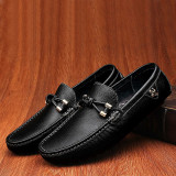 Men Low Cut Pointed Toe One Pedal Microfiber Formal Flat Shoes