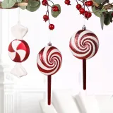 Merry Christmas 4 Pieces Lollipop Christmas Tree Ornament Decoration