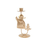 Christmas Metal Santa Claus and Bowknot Candlestick Christmas Home Ornament Decoration
