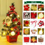 Christmas LED Light Up Xmas Tree with Snowflake and Balls Accessories Christmas Home Decoration