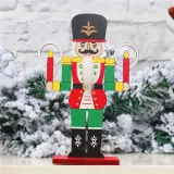 Christmas 3 Pieces Wooden Walnut Soldier Christmas Home Ornament Decoration