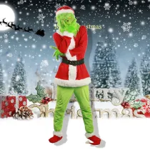 Christmas Green Fury Monster Costume Mask Headgear Party Cospaly Costume