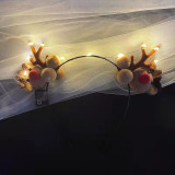 Merry Christmas LED Light Up Sika Deer Headband Christmas Party Decoration