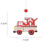 Merry Christmas 3 Pieces Joy Peace Truck Hanging Ornament Christmas Decoration